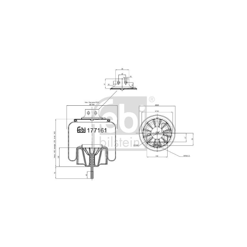 FEBI BILSTEIN Federbalg, Luftfederung 177161 für 004122 5897