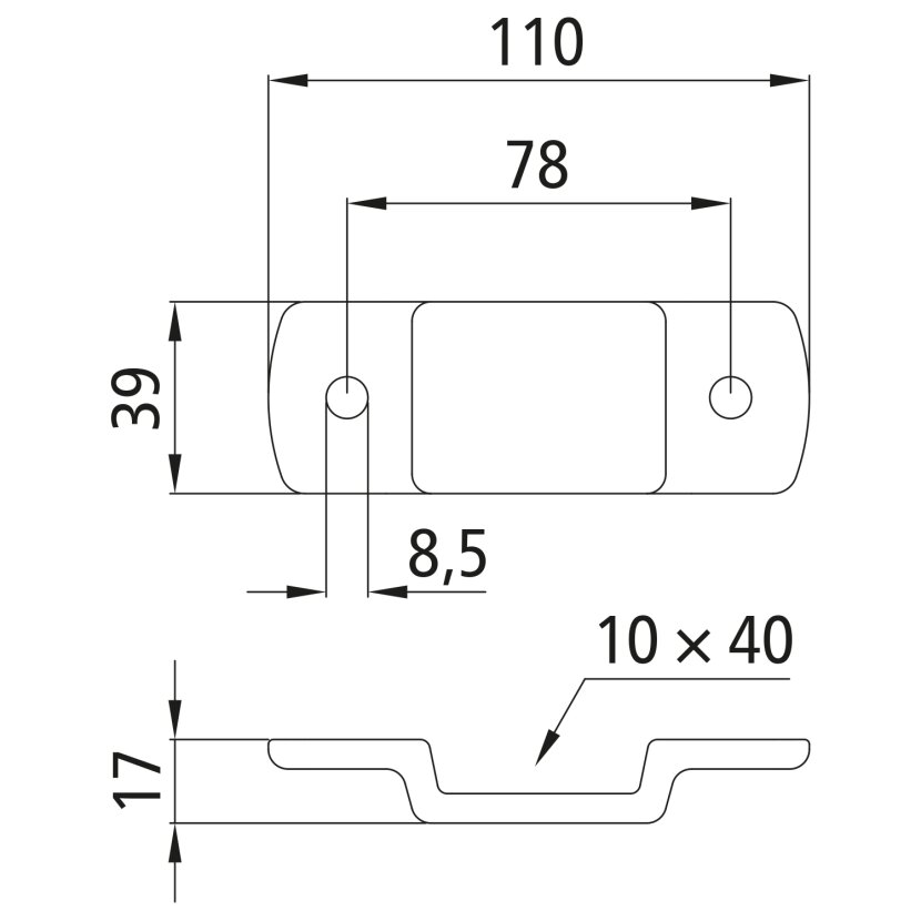 Rungenhalter 222, 10 x 40 mm, gesenkgeschmiedet, Stahl