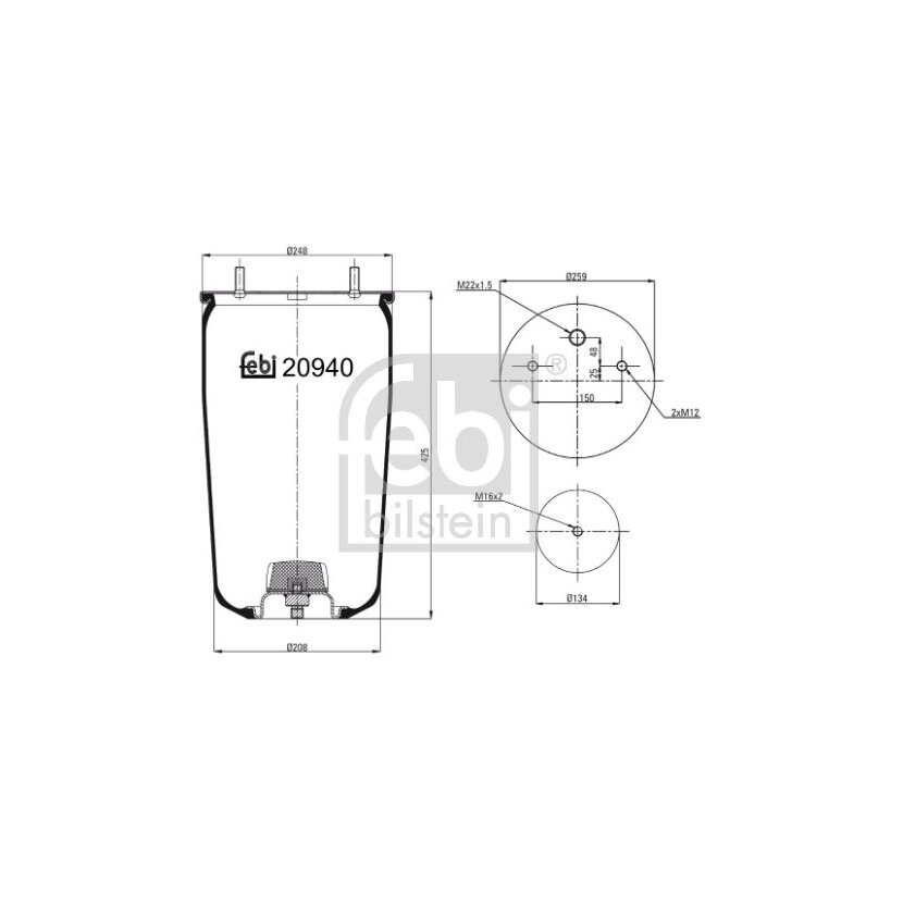 FEBI BILSTEIN Federbalg, Luftfederung 20940 für 05.429.40.91.0