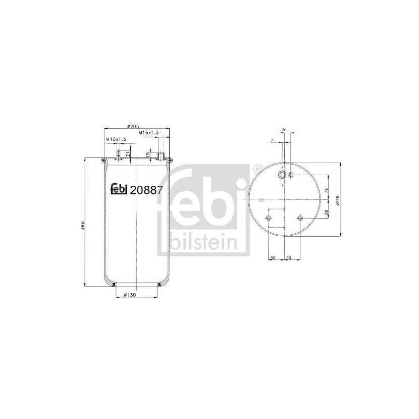FEBI BILSTEIN Federbalg, Luftfederung 20887 für 0513 983