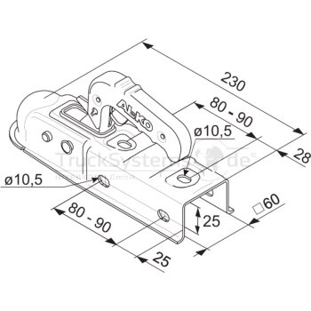 AL-KO Kupplung Typ Ak7/E 750Kg 60 Vierkant - 1224343