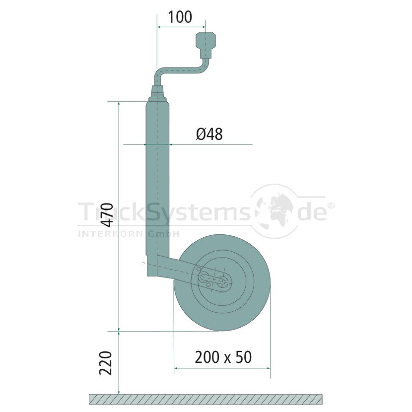 AL-KO Stützrad 150/90Kg Starr 48Mm - 1224351