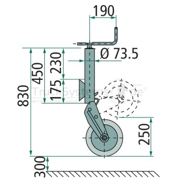 AL-KO Stützrad 800Kg Halbautomatisch - 1250408