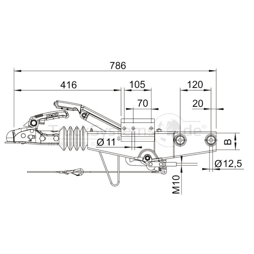 AL-KO Vierkantbremse Typ 90 S/3 1000Kg - 1251902