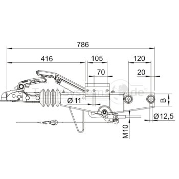 AL-KO Vierkantbremse Typ 90 S/3 1000Kg - 1251902