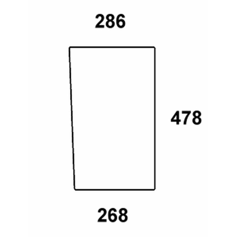 Frontscheibe unten links / rechts - Case 1284699C1 - Kabine Silent 40, 9615 Serie 440, 540, 640, 740, 840, 940