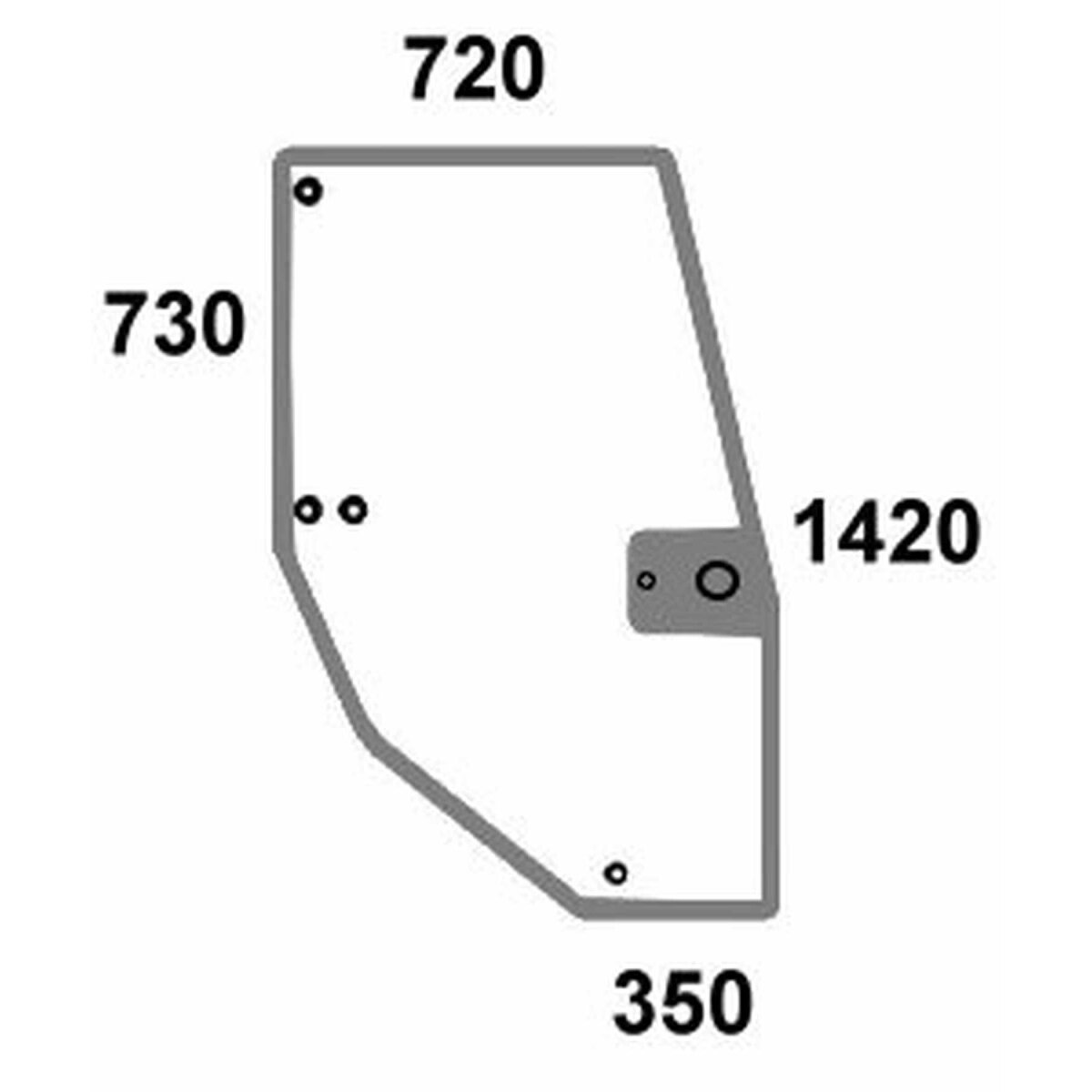Türscheibe rechts - Case 144969A1 - Kabine LP Low Profile Serie 3210, 3220, 3230, 4210, 4220, 4230, 4240
