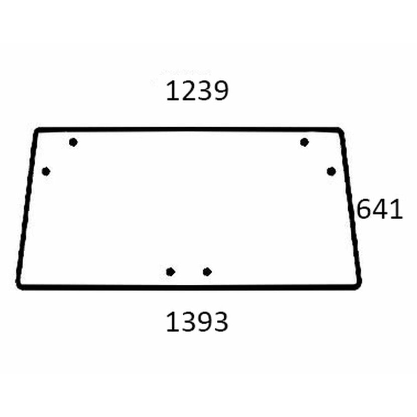 Heckscheibe oben - Case 1332383C1 - Kabine Combi Cab Serie 440, 540, 640, 740, 840, 940