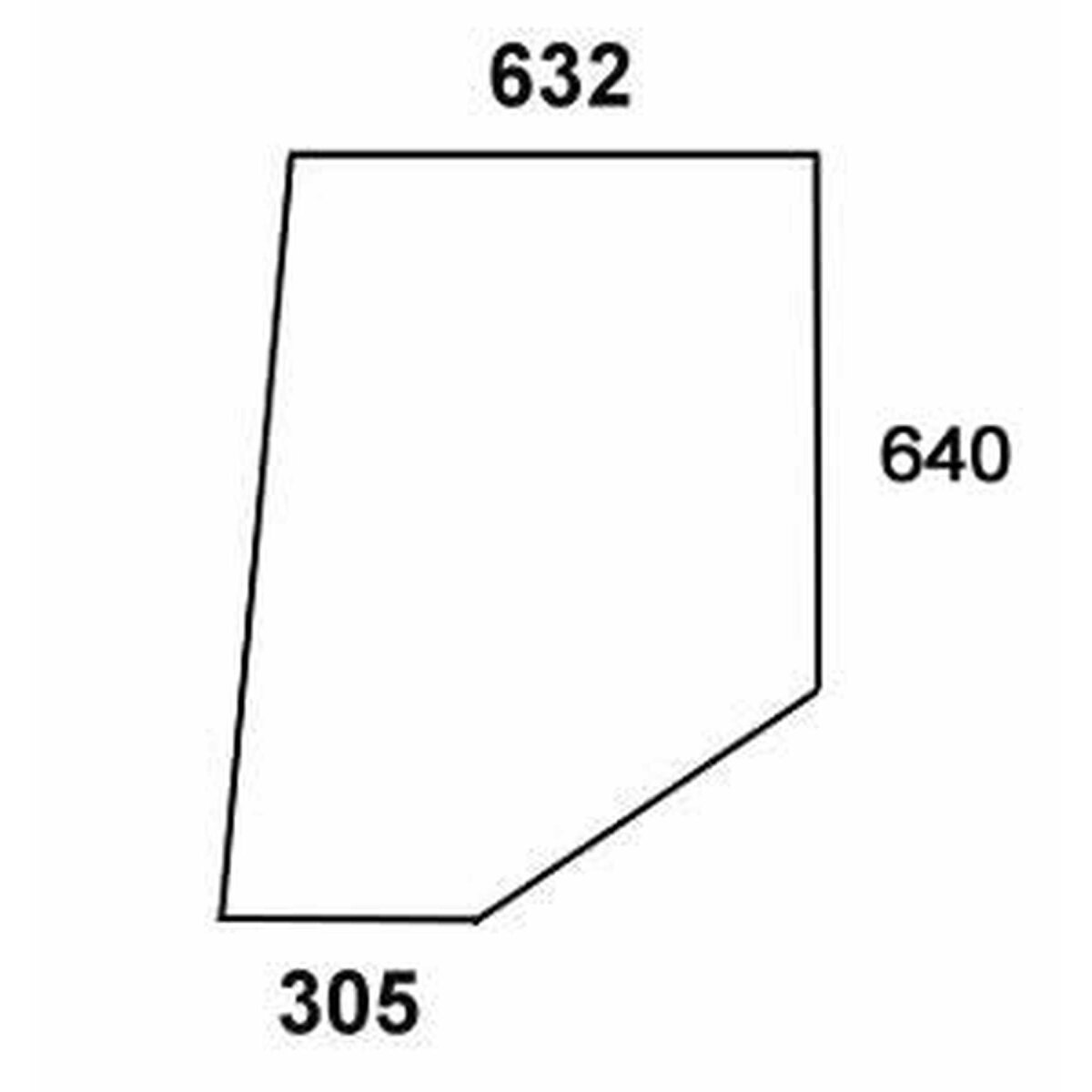 Türscheibe links / rechts - Case 3223761R1 - Kabine Comfort 2000 Serie 644, 743, 744, 745, 844, 946, 955, 1046, 1055, 1246, 1255