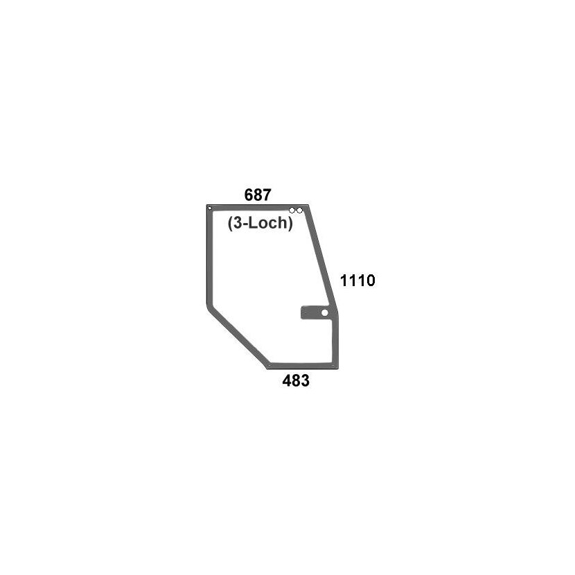 Türscheibe rechts - Case 1330930C2 - Kabine Maxxum, Maxxum Pro Serie 5120, 5130, 5140, 5150, 5220, 5230, 5240, 5250