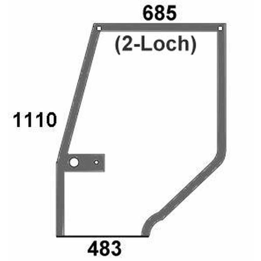 Türscheibe links - Case 248724A1 - Kabine Maxxum, Maxxum Pro Serie 5120, 5130, 5140, 5150, 5220, 5230, 5240, 5250
