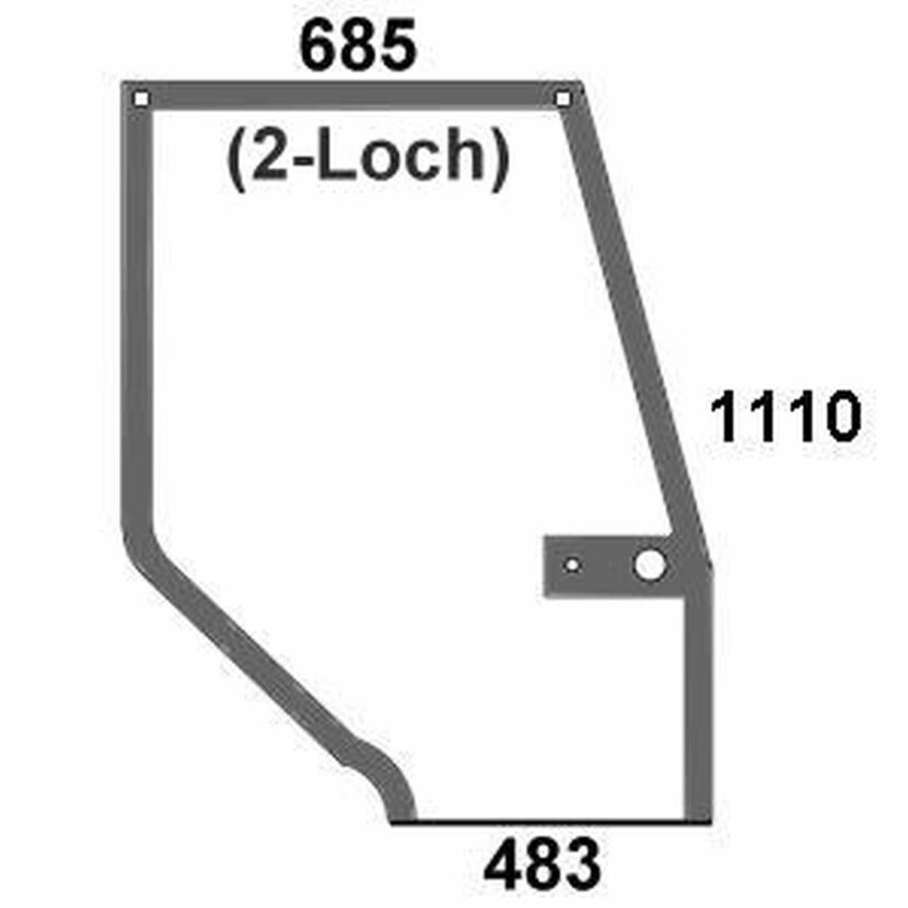 Türscheibe rechts - Case 248723A1 - Kabine Maxxum, Maxxum Pro Serie 5120, 5130, 5140, 5150, 5220, 5230, 5240, 5250