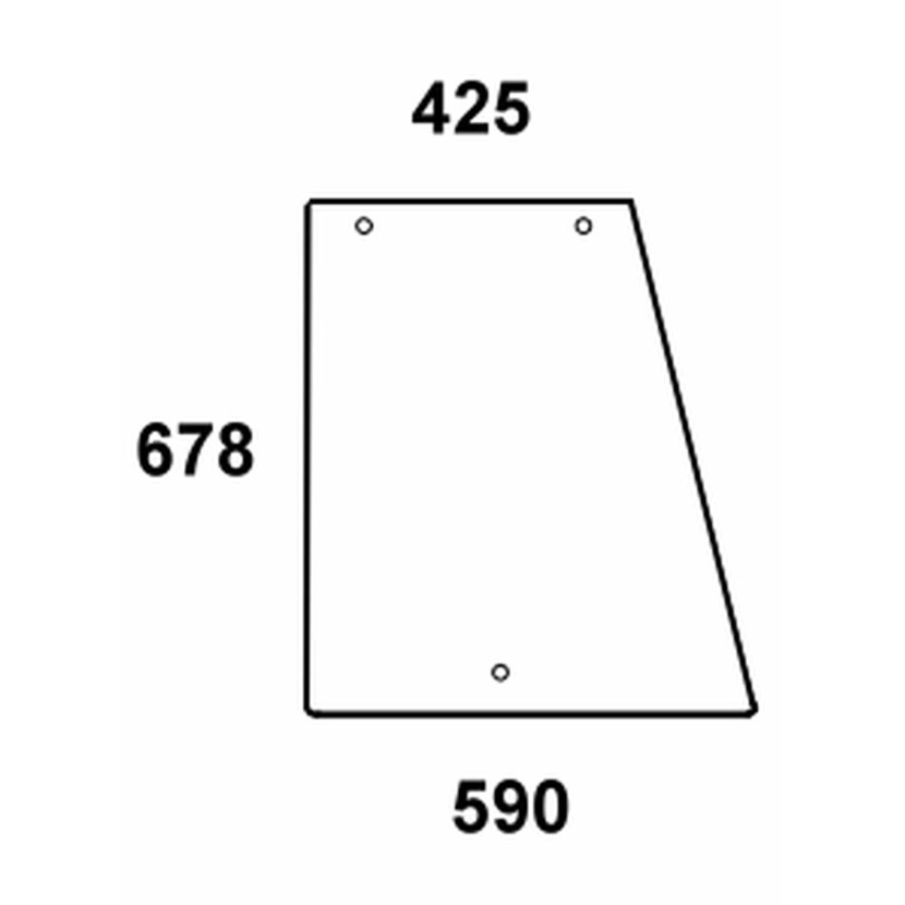 Seitenscheibe links - Case 248718A1 - Kabine Maxxum, Maxxum Pro Serie 5120, 5130, 5140, 5150, 5220, 5230, 5240, 5250