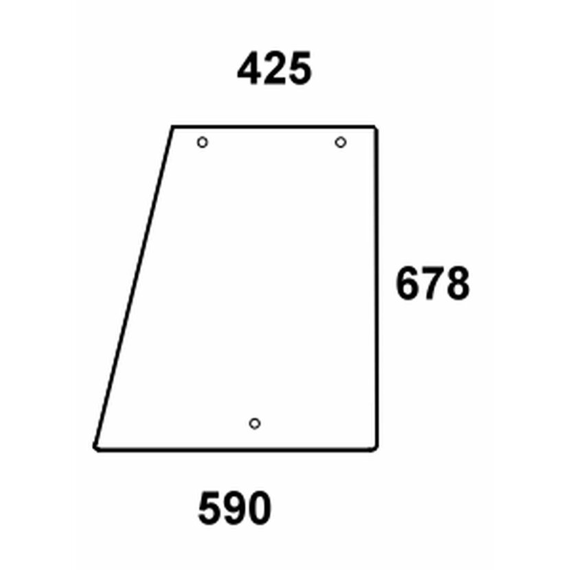 Seitenscheibe rechts - Case 248719A1 - Kabine Maxxum, Maxxum Pro Serie 5120, 5130, 5140, 5150, 5220, 5230, 5240, 5250