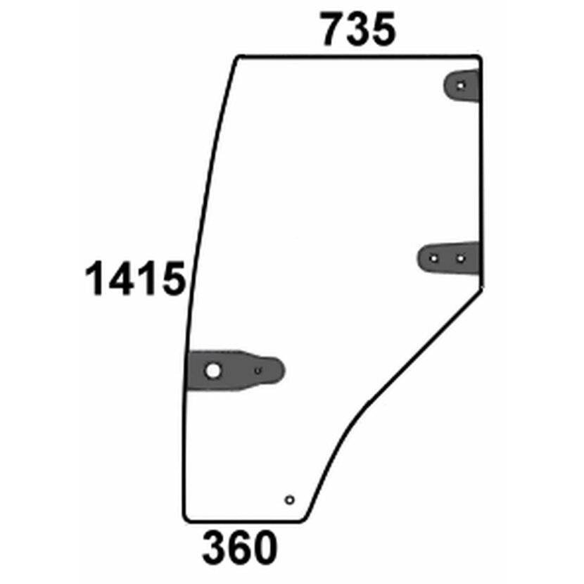 Türscheibe links - Case 192003A6 - Kabine CX Serie CX 60, CX70, CX80, CX90, CX100