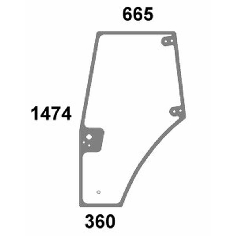 Türscheibe links komplett - Case 87620234 - Kabine JX Serie JX55, JX65, JX75, JX85, JX95, JX60, JX70, JX80, JX90,JX95
