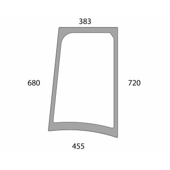Seitenscheibe rechts - Case 47130822 - Kabine JX-C Serie...