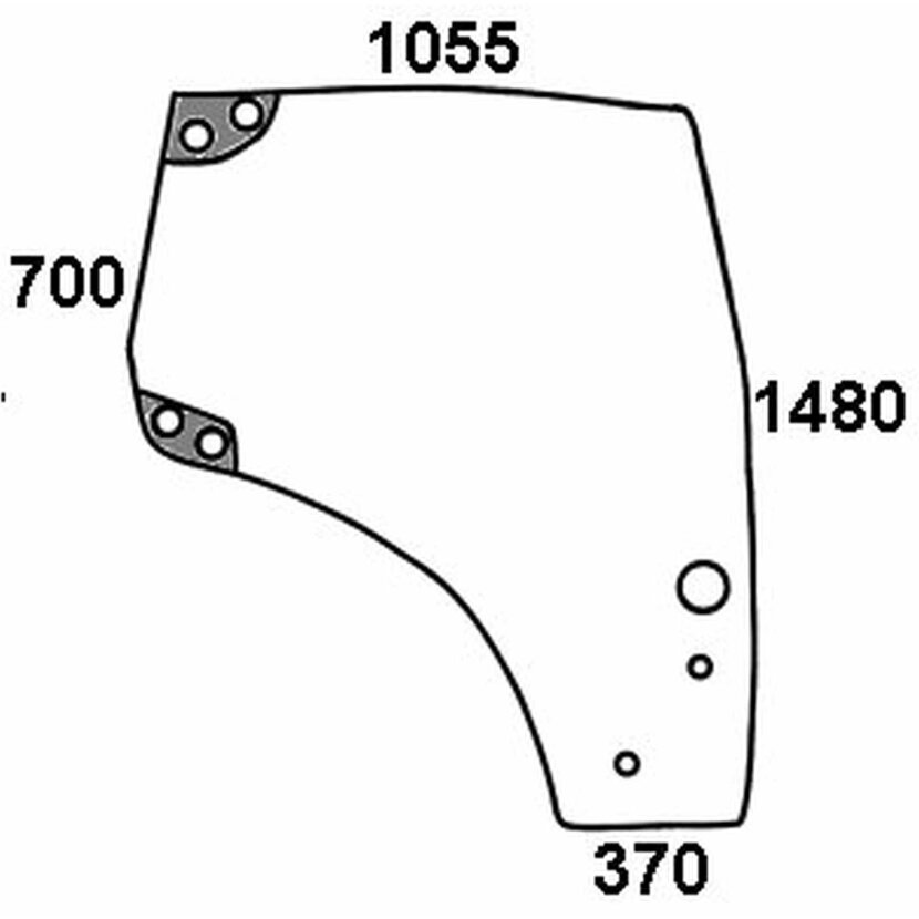Türscheibe rechts - Case 87528172, 82027356, 87560791, 84280178 - Kabine MXU und MXU X-Line Serie MXU 100, 110, 115, 125, 125, 140.