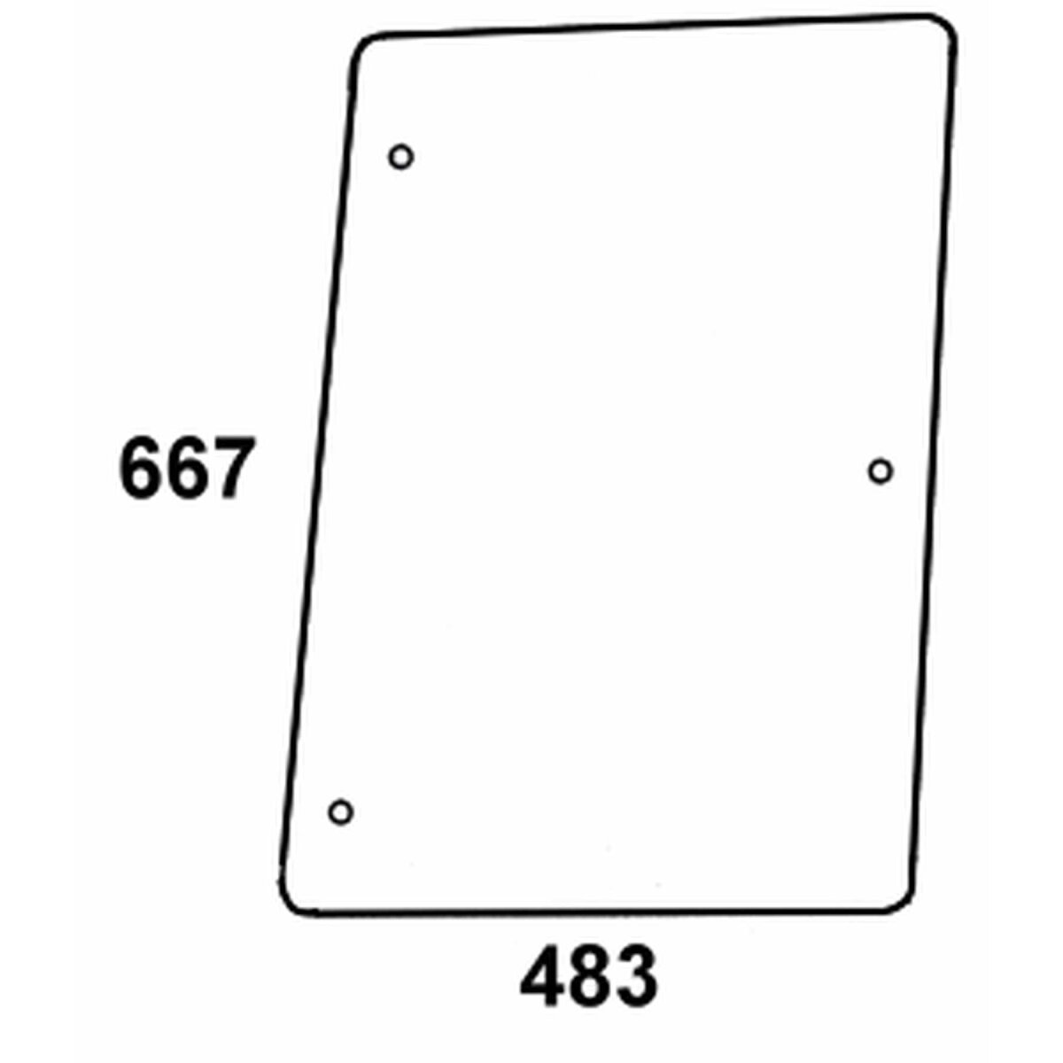 Seitenscheibe rechts - Case 1-34-671-085 - Kabine CS Serie CS 78, 80, 85, 86, 90, 94, 100, 105, 110, 120, 130, 150