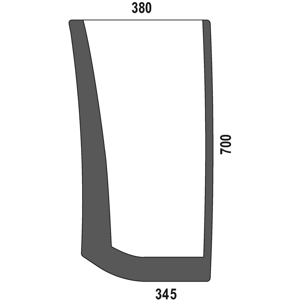 Frontscheibe unten links - Case 84218212 - Kabine Farmall Serie Farmall C 55 65 75 85 95 105, Farmall U 95 105 115, U 95 PRO 105 PRO 115 PRO,...