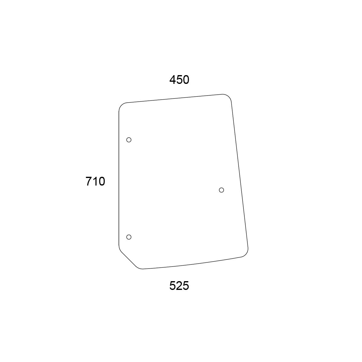 Seitenscheibe rechts - Case 84327959 Serie Farmall 95U Pro, 105U Pro