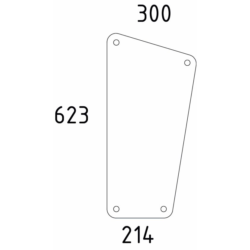 Frontscheibe unten - Deutz 04340331 - Kabine D 07 C Serie D 4507C, D 4807C, D 5207C, D 6007C, D 6207C, D 6507C, D 6807C, D 6907C, D 7007C, D 7207C, D 7807C