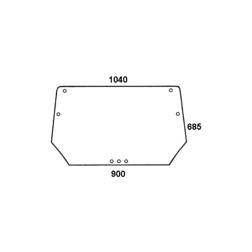 Heckscheibe - Deutz 04340310 - Kabine D 07 C Serie D 4507C, D 4807C, D 5207C, D 6007C, D 6207C, D 6507C, D 6807C, D 6907C, D 7007C, D 7207C, D 7807C