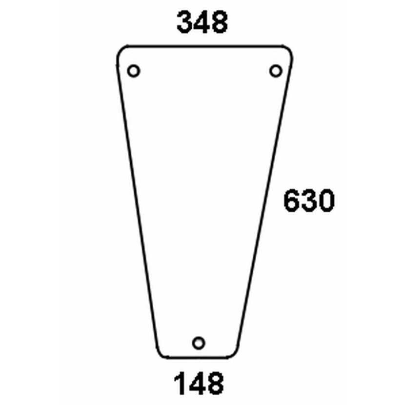 Frontscheibe unten rechts - Deutz 04354067 - Kabine DX 3 Vario Cab Serie DX 3.10, DX 3.30, DX 3.50, DX 3.60, DX 3.65, DX 3.70, DX 3.75, DX 3.90