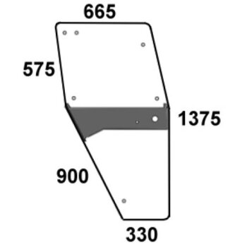 Türscheibe rechts - Deutz 04347343 - Kabine Alte DX...