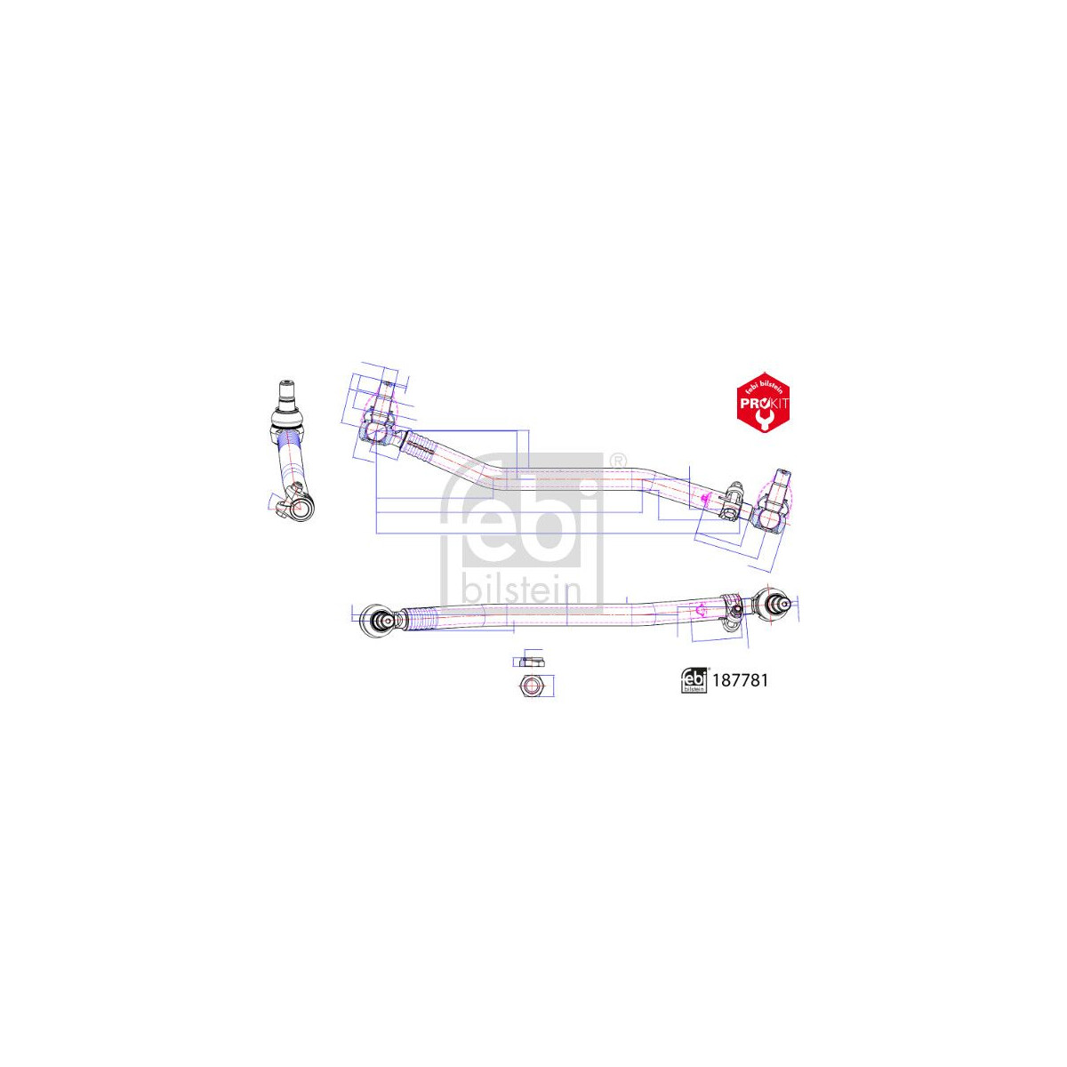 FEBI BILSTEIN Lenkstange 187781 für A956 460 02 05