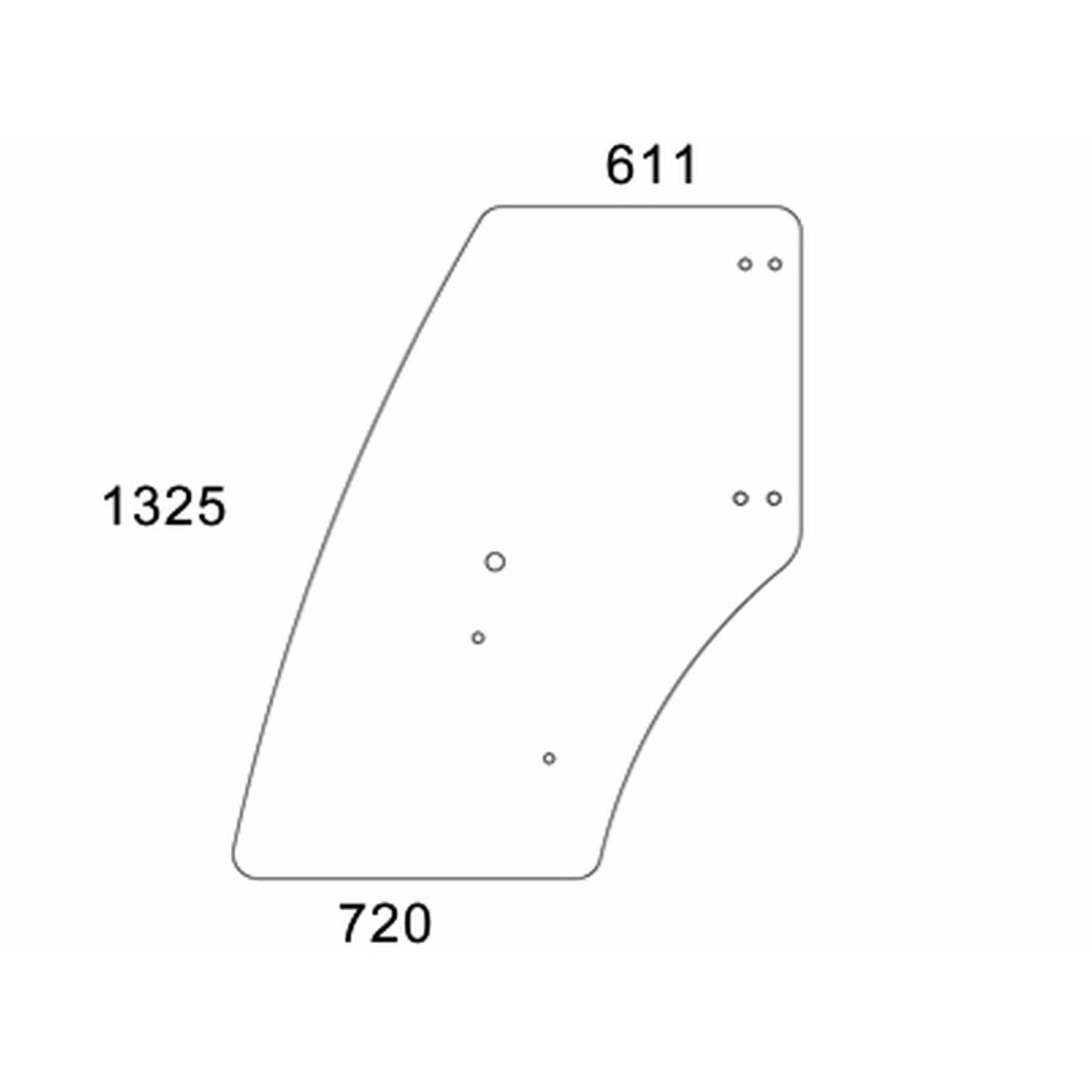 Türscheibe rechts - Fendt F 329 810 030 150 - Kabine Neumaier Serie Farmer 200S, 201S, 206S-209S