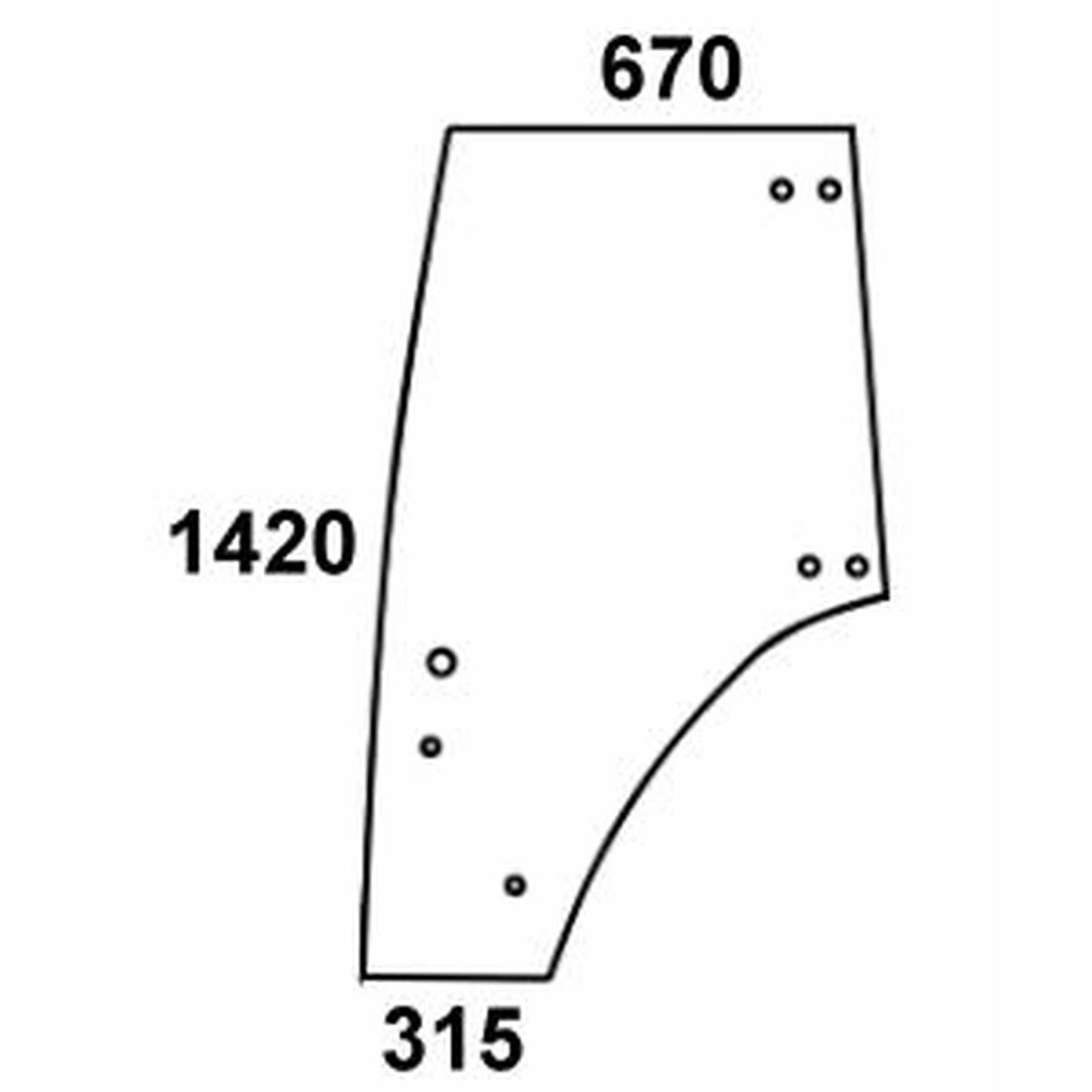 Türscheibe links - Fendt 117 810 030 010 - Kabine neue mit Glastür ohne Rahmen Serie Farmer 307, 308, 309, 310, 311, 312 Favorit 916, 920, 924,...