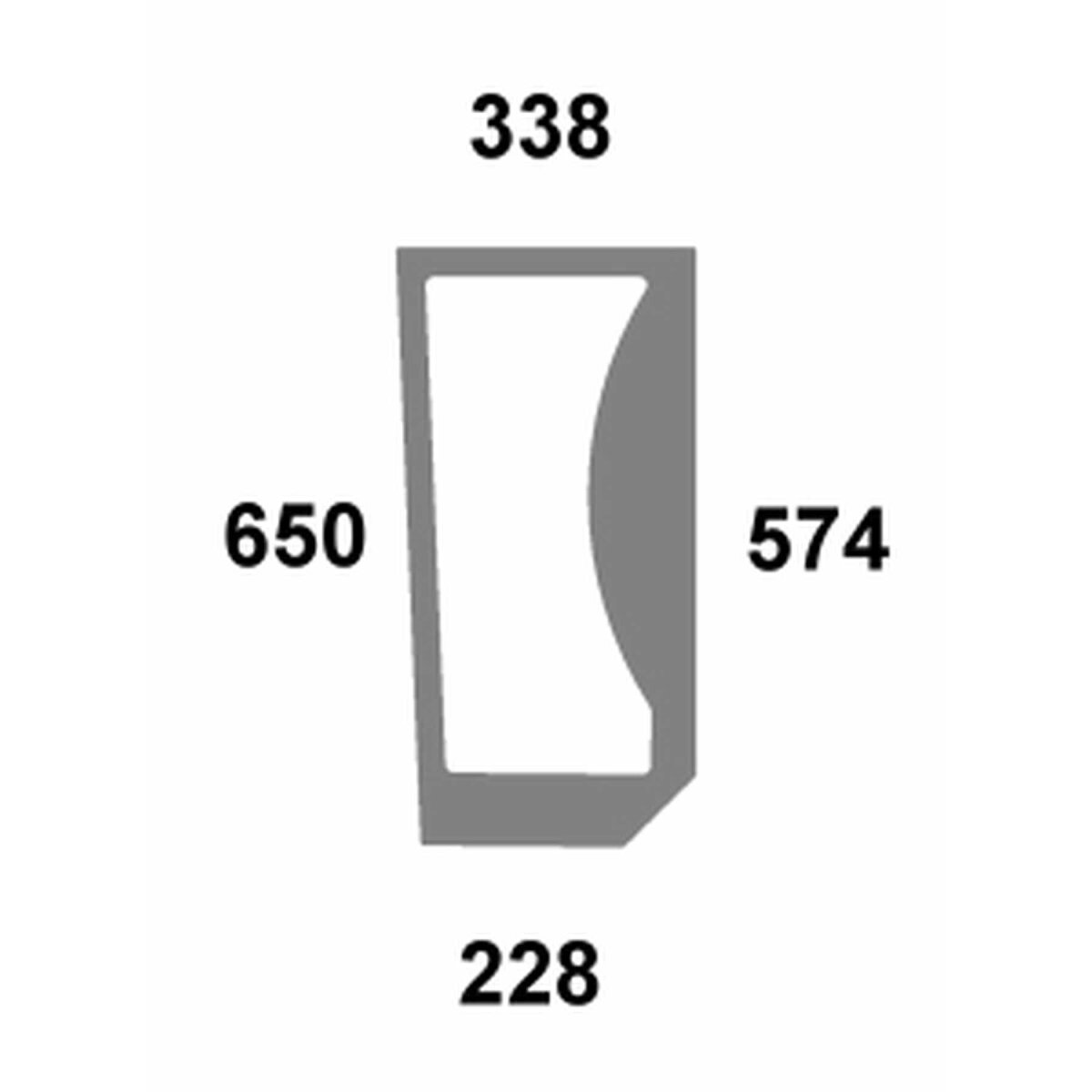 Frontscheibe unten rechts - Fiat 82002184 - Kabine L - Serie Serie L 60, 65, 75, 85, 95