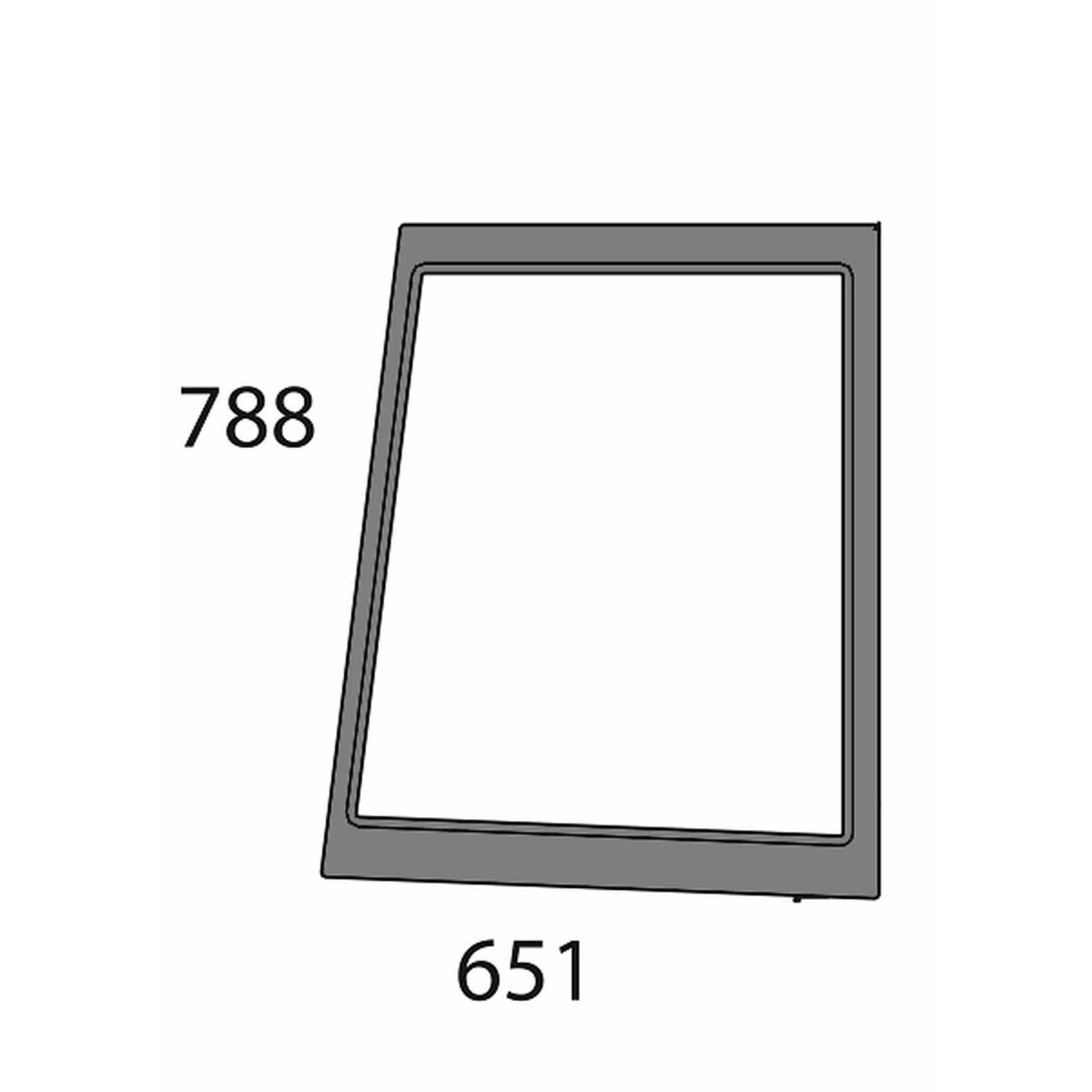 Seitenscheibe rechts - Fiat 82002229 - Kabine L - Serie Serie L 60, 65, 75, 85, 95