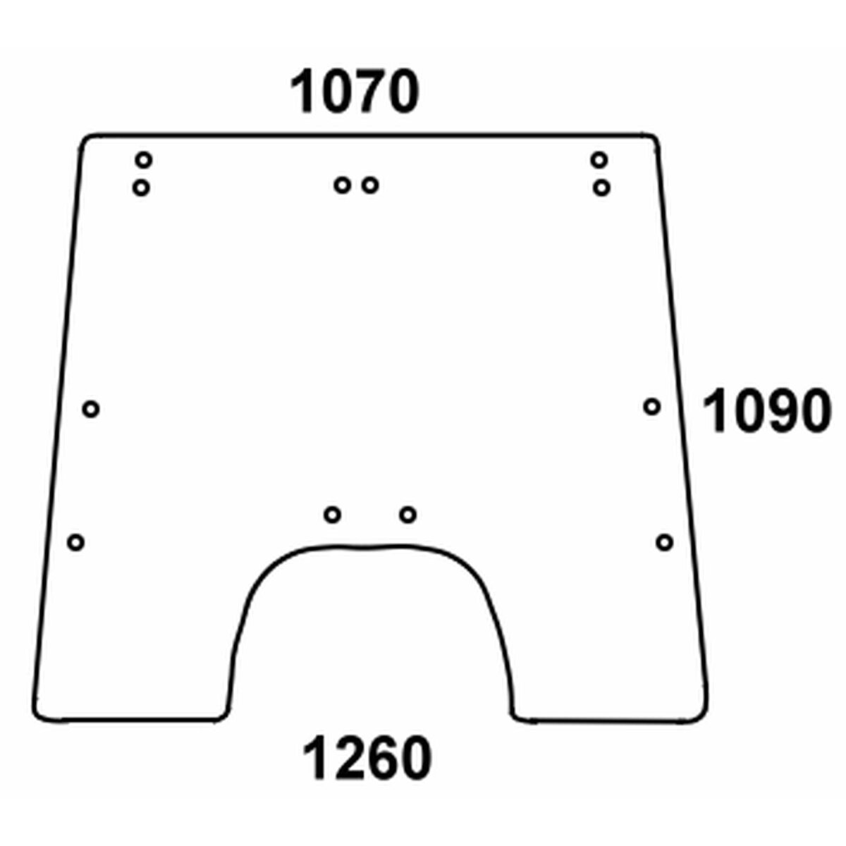 Frontscheibe - John Deere AL71287,L59466 - Kabine MC-1, CC-2 Serie 4 Zylinder, 1550, 1640, 1750, 1850, 1850N, 1950, 2040, 2040N, 2250 2450, 2650,...