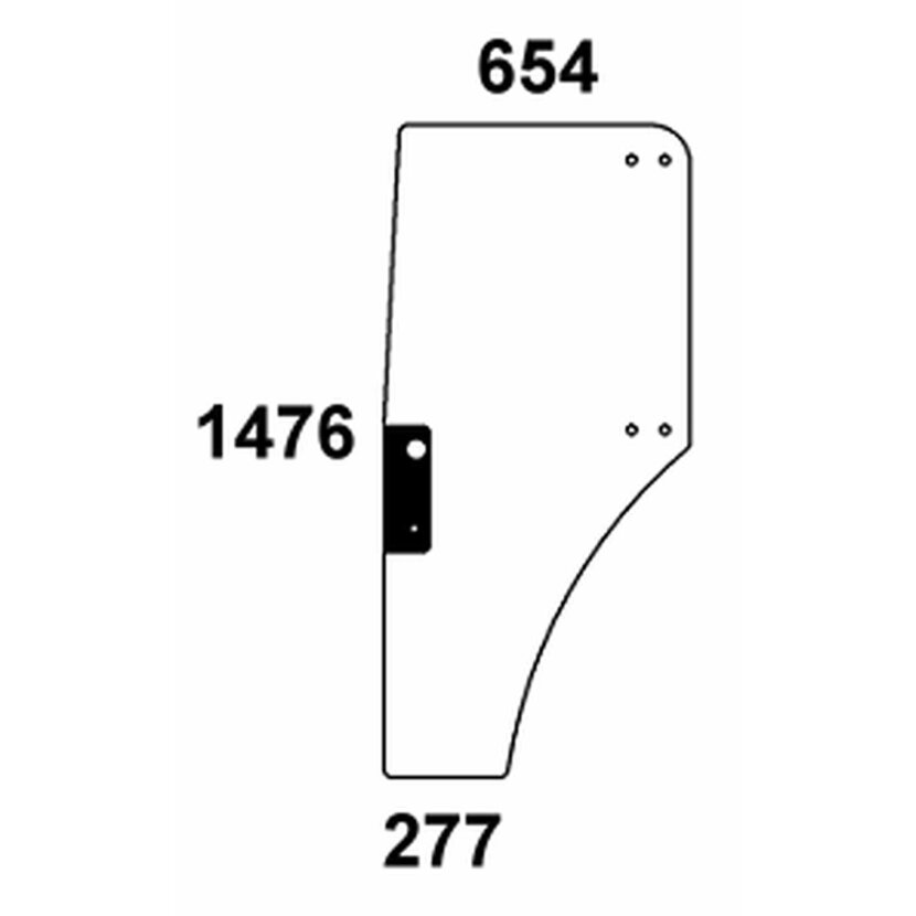 Türscheibe links - John Deere ER047314 - Kabine 5000, 5010 Serie 5300, 5400, 5500, 5310, 5410, 5510