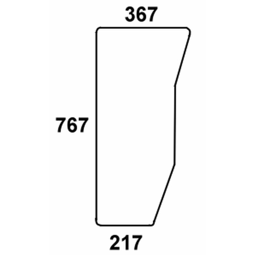 Frontscheibe unten links / rechts - John Deere ER047312 - Kabine 5000, 5010 Serie 5300, 5400, 5500, 5310, 5410, 5510