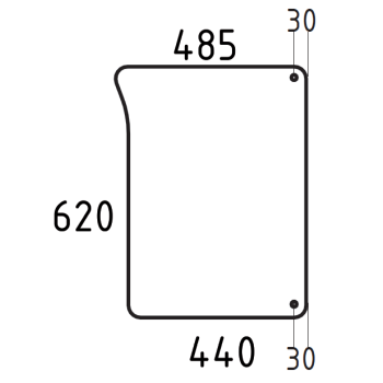 Frontscheibe unten links - John Deere L78533 - Kabine...