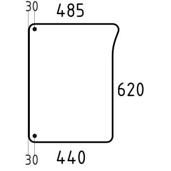 Frontscheibe unten rechts - John Deere L78534 - Kabine...