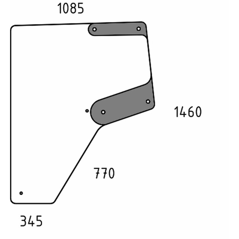 Panoramatür links - John Deere L174348, L212967 - Kabine 6030, 6030 Premium, 7030 Premium Serie 6130, 6230, 6330, 6430, 6530, 6534, 6630, 6830, 6930 6230 Premium, 6330 Premium, 6430 Premium, 6530 Premium, 6534 Premium, 6630 Premium, 6830 Premium, 6930 Pre