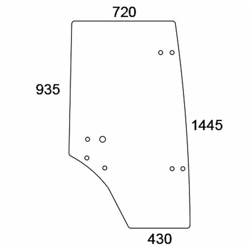 Türscheibe rechts - Lamborghini 0.007.7336.0/10 Serie Formula 115, 135, 850 Premium, 950 Premium, 1050 Premium, 1060 Premium, Premium 1100, Premium 1300, Premium 1600, Premium 1800, Racing 190 R4.85, R4.95, R4.105, R4.110, R5.100, R5.110, R5.115, R5.130,