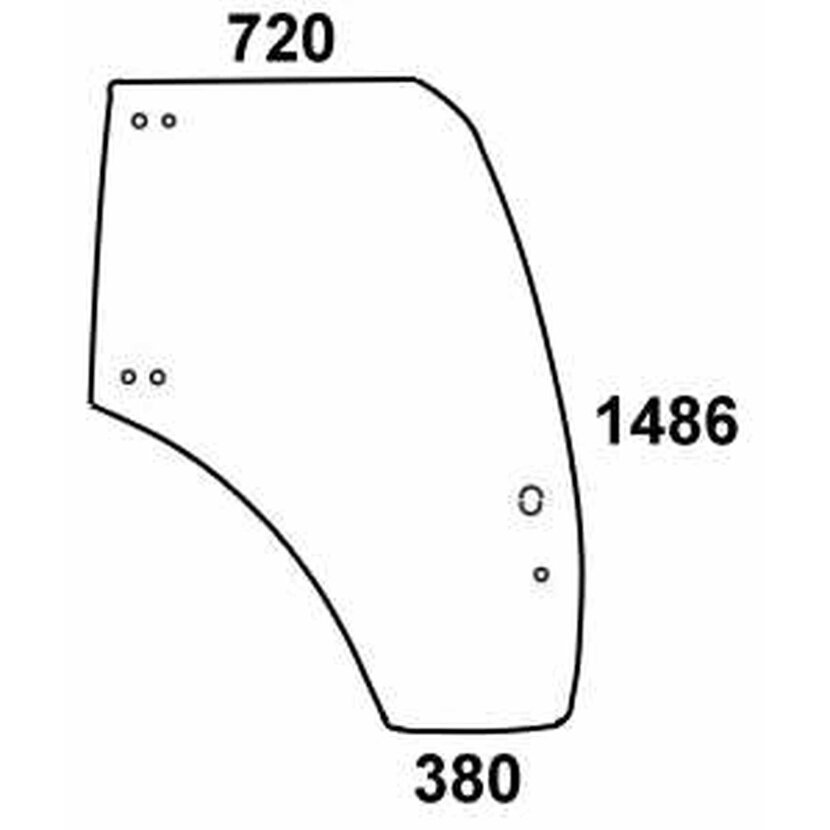 Türscheibe rechts - Lamborghini 04418952, 04418952/10 Serie Champion 120, 135, 150, 160, 180, 200, Victory 230, 260 R6. 130 DCR, R6. 135 DCR, R6. 140 DCR, R6. 155 DCR, R6. 160 DCR, R6. 175 DCR, 6. 175 DCR, R6. 185 DCR, R6. 150 VRT, R6. 170 VRT, R6. 190 VR