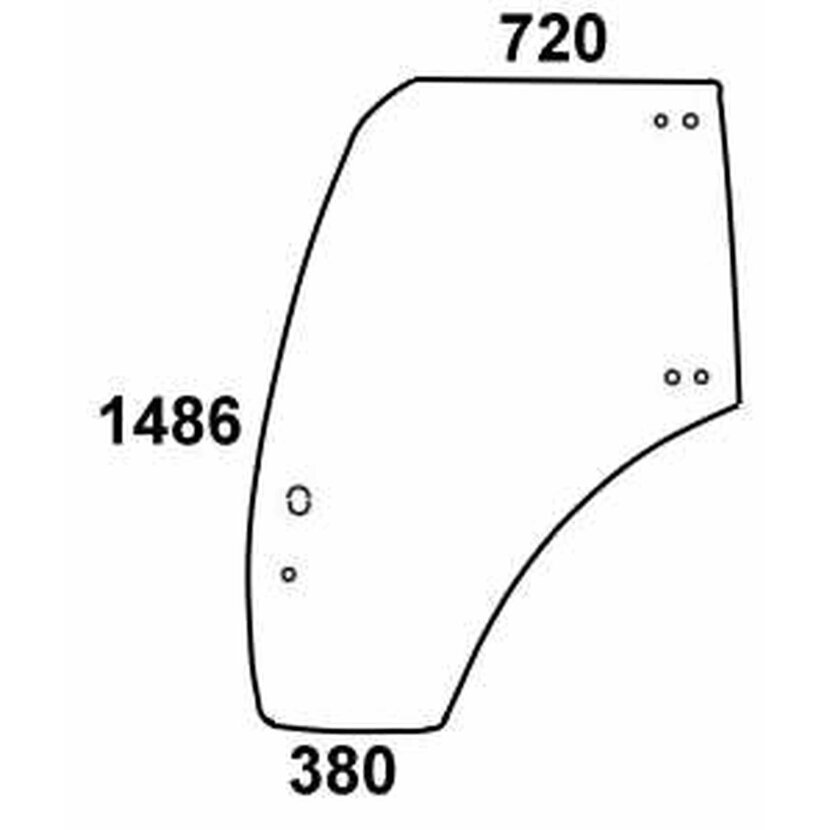 Türscheibe links - Lamborghini 04418951, 04418951/10 Serie Champion 120, 135, 150, 160, 180, 200, Victory 230, 260 R6. 130 DCR, R6. 135 DCR, R6. 140 DCR, R6. 155 DCR, R6. 160 DCR, R6. 175 DCR, 6. 175 DCR, R6. 185 DCR, R6. 150 VRT, R6. 170 VRT, R6. 190 VRT