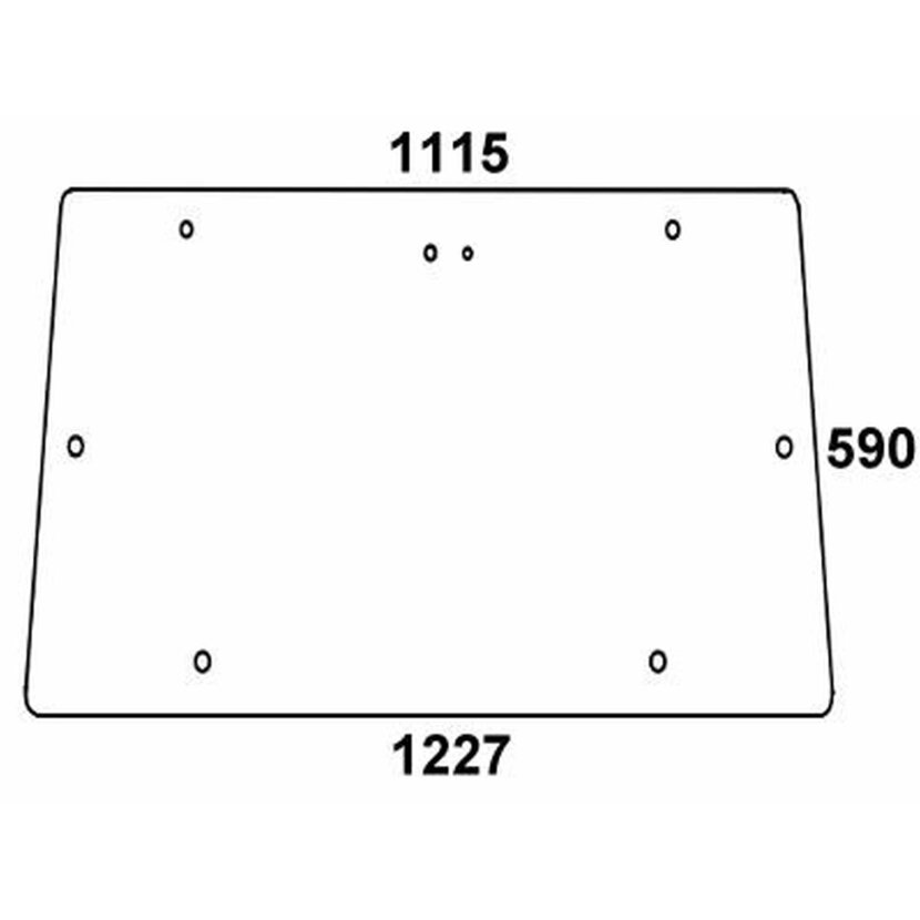 Heckscheibe - MF 3477716M1 - Kabine Serie 300 Serie 342,350, 352, 355, 360, 362, 362, 362N, 365, 372 N, 375, 382N 390, 390T, 396, 398, 399