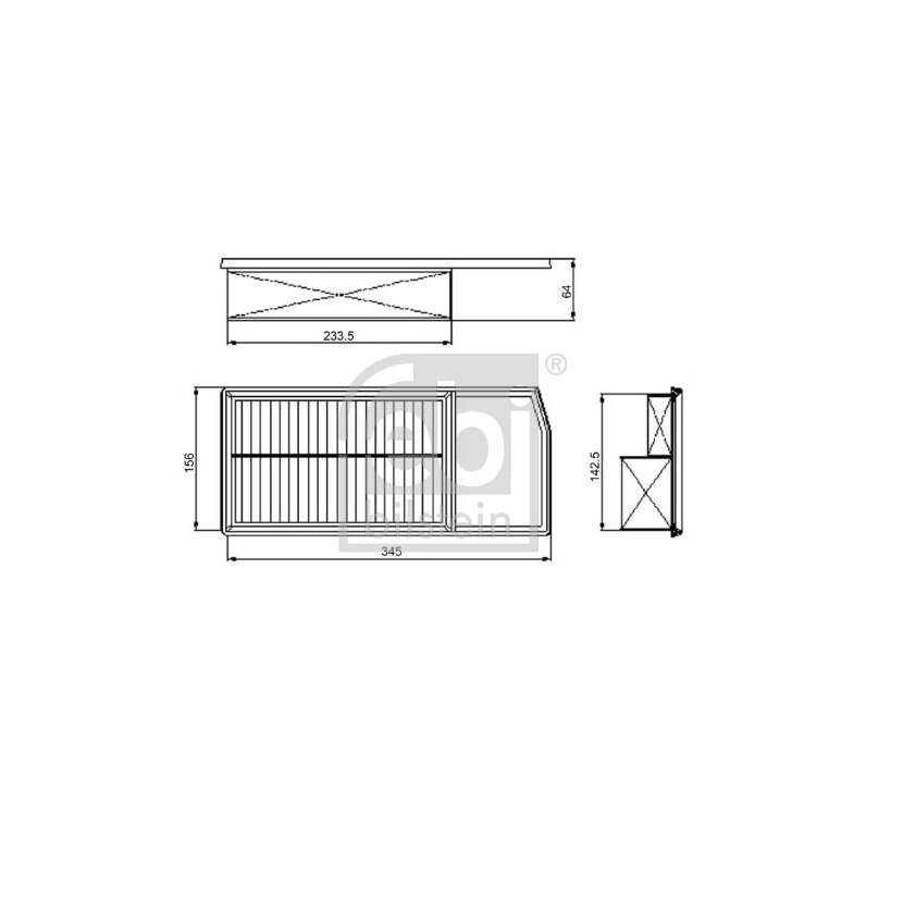 FEBI BILSTEIN Luftfilter 101664 für 16 316 899 80