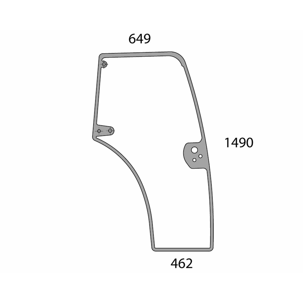 Türscheibe rechts - New Holland 87301767 - Kabine TN, 4000er Serie Serie TN 60DA, 70DA, 75DA, 60SA, 70SA, 75SA, T 4020N, T 4030N, T 4040N,T 4050N