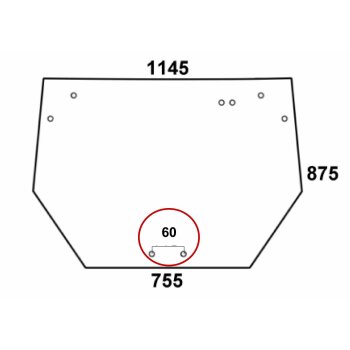 Heckscheibe - Same 0.009.7699.0/30, 04406568 - Kabine...