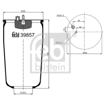 FEBI BILSTEIN Federbalg, Luftfederung 39857 für...
