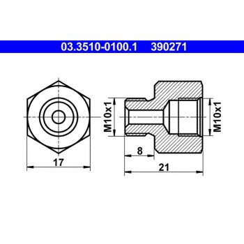ATE Adapter, Bremsleitung 03.3510-0100.1 - 03351001001...