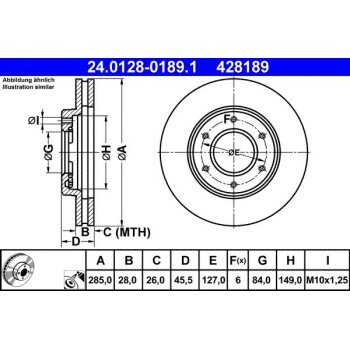 ATE Bremsscheibe 24.0128-0189.1 - 24012801891 für...